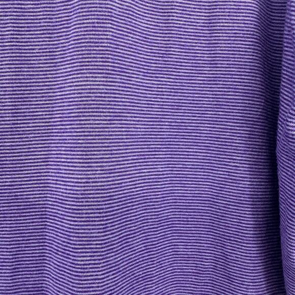 Lands' End Size Large 14-16 Tank Top Purple Striped Curved Hem‎ Shirt Blouse - Picture 4 of 6